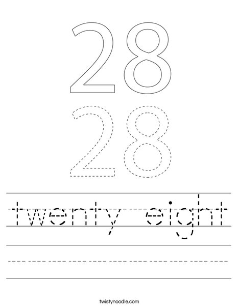 Twenty Eight Worksheet