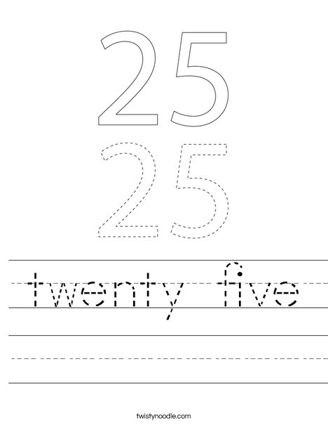 twenty five Worksheet