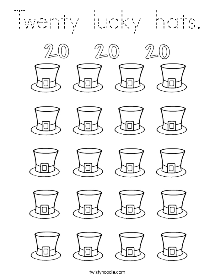 Twenty lucky hats! Coloring Page