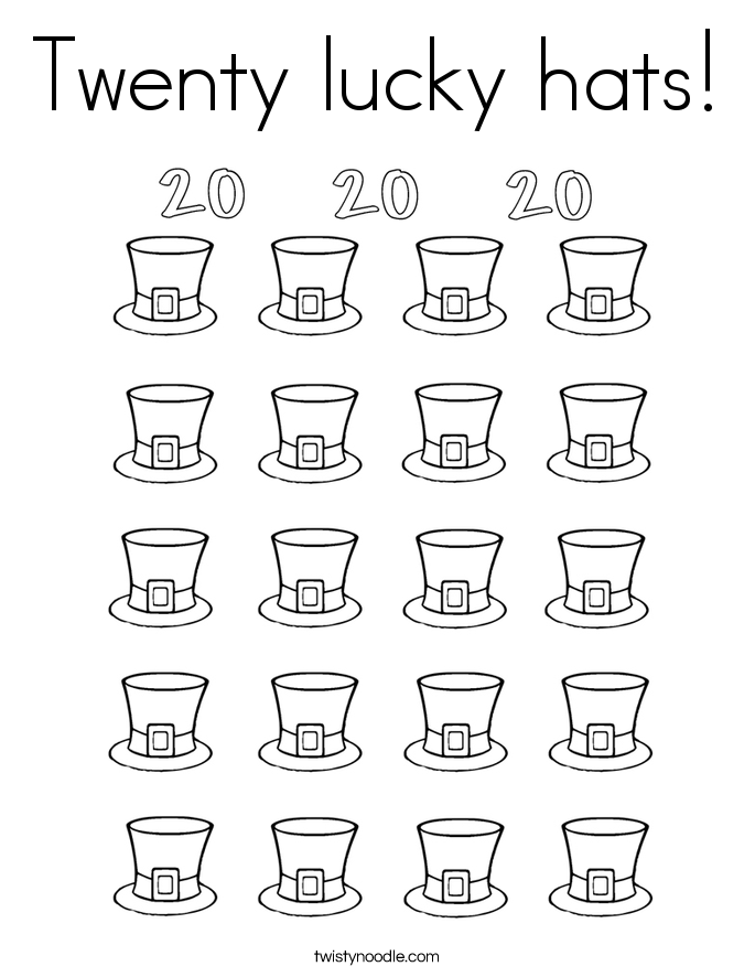 Twenty lucky hats! Coloring Page