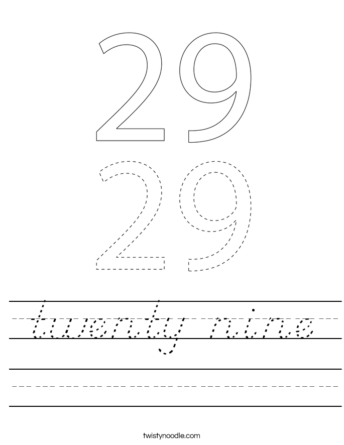 twenty nine Worksheet