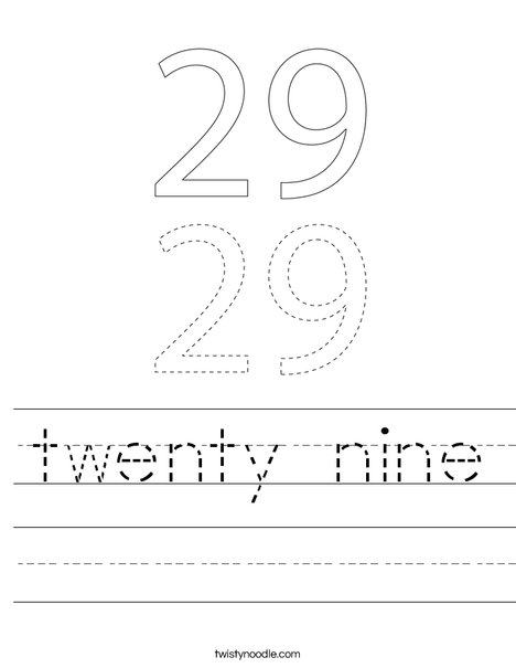 twenty nine Worksheet