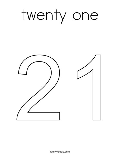twenty one Coloring Page