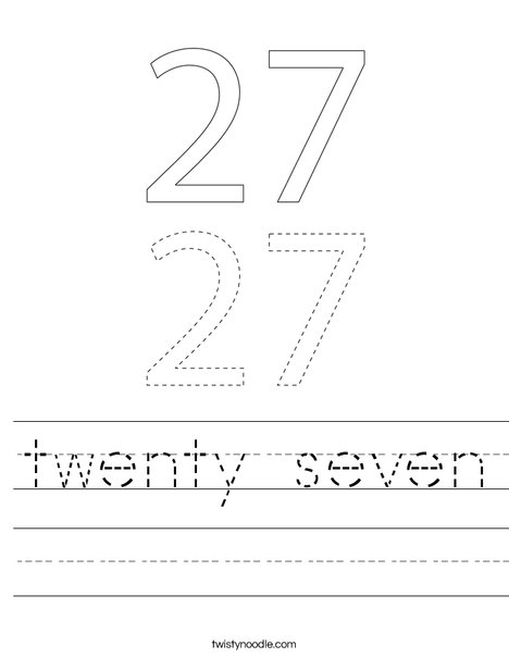 twenty seven Worksheet