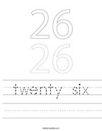 twenty six Handwriting Sheet