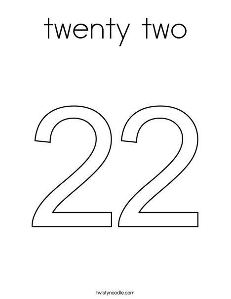 twenty two Coloring Page