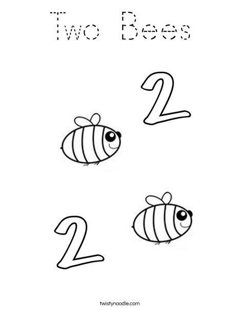 Two Bees Coloring Page