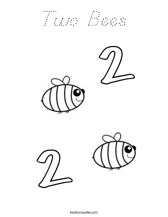 Two Bees Coloring Page