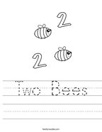 Two Bees Handwriting Sheet