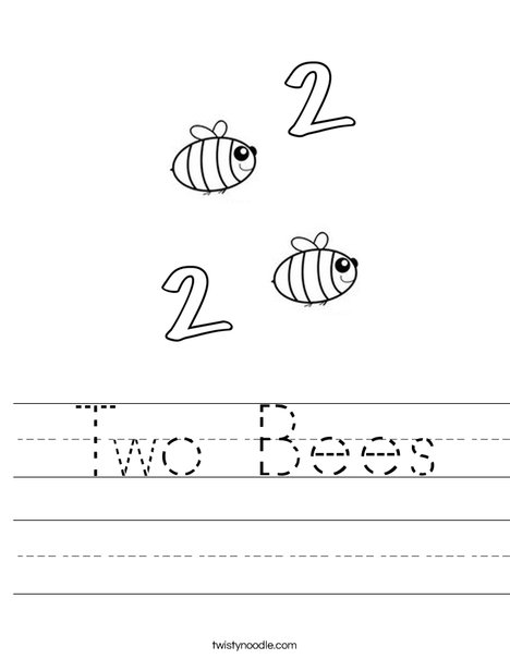 two bees worksheet twisty noodle
