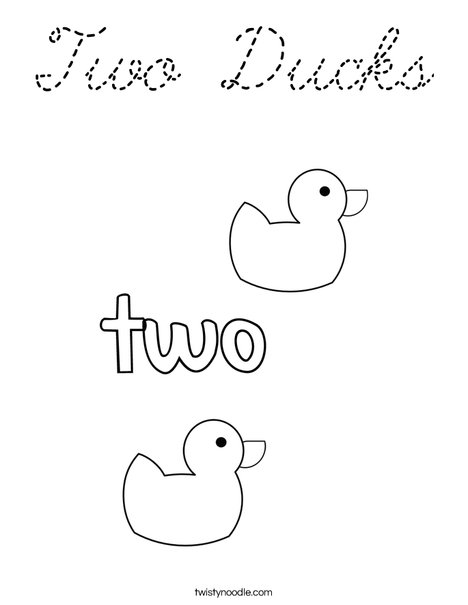 Two Ducks Coloring Page