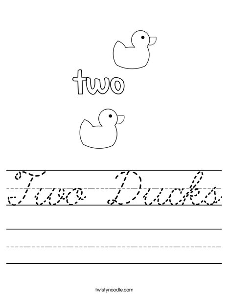 Two Ducks Worksheet