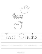 Two Ducks Handwriting Sheet