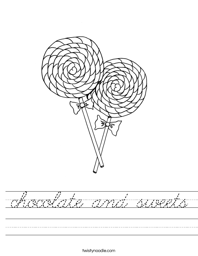 chocolate and sweets Worksheet