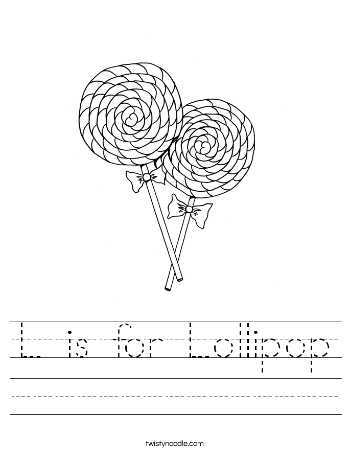 L is for Lollipop Worksheet