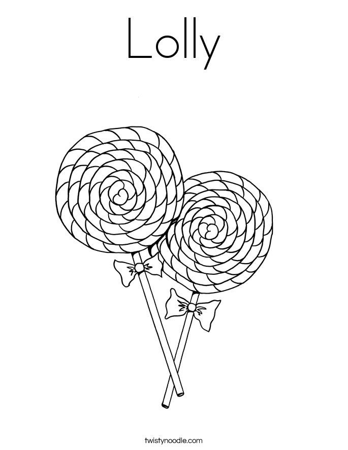 Lolly Coloring Page - Twisty Noodle