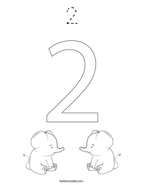 Elephant Two Coloring Page