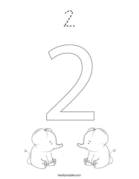 Elephant Two Coloring Page