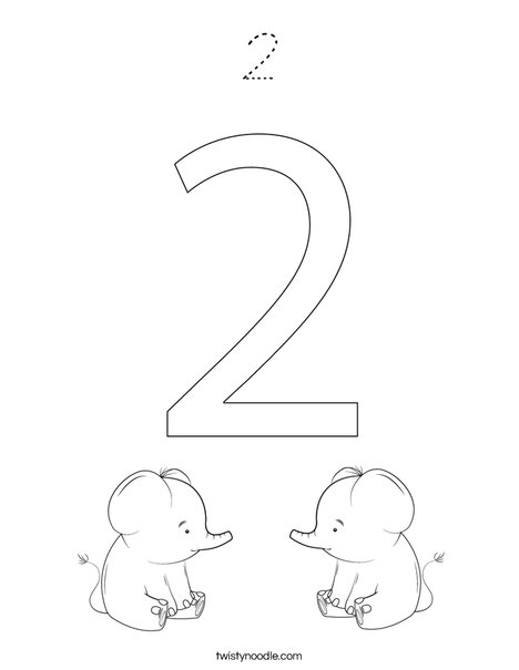 Elephant Two Coloring Page