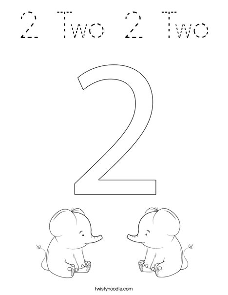 Elephant Two Coloring Page