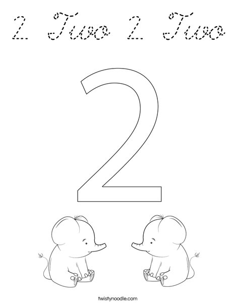 Elephant Two Coloring Page