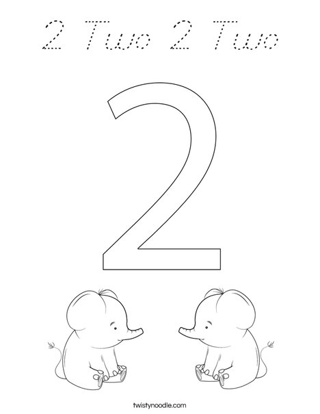 Elephant Two Coloring Page