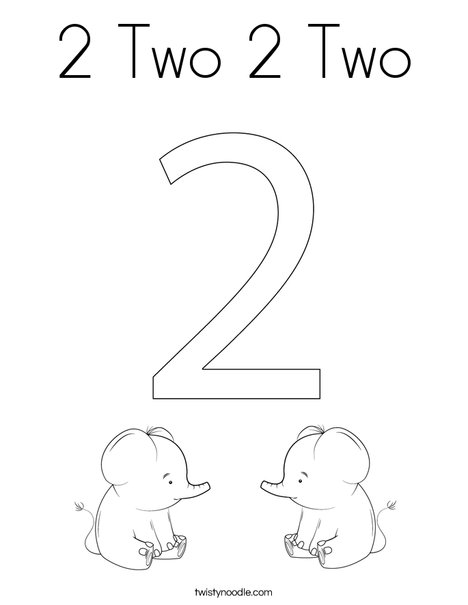 Elephant Two Coloring Page