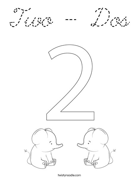Elephant Two Coloring Page