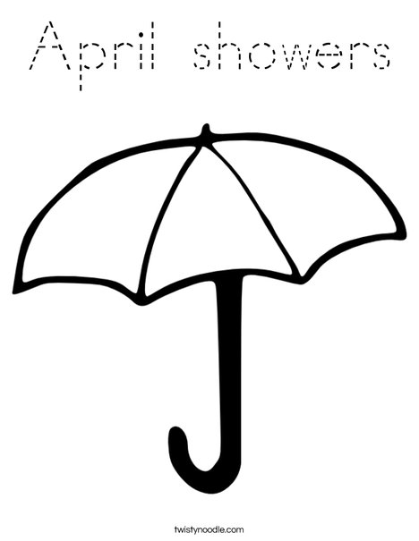 U is for Umbrella Coloring Page