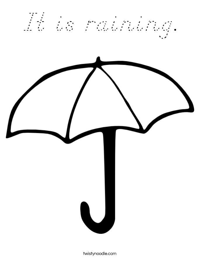 It is raining. Coloring Page