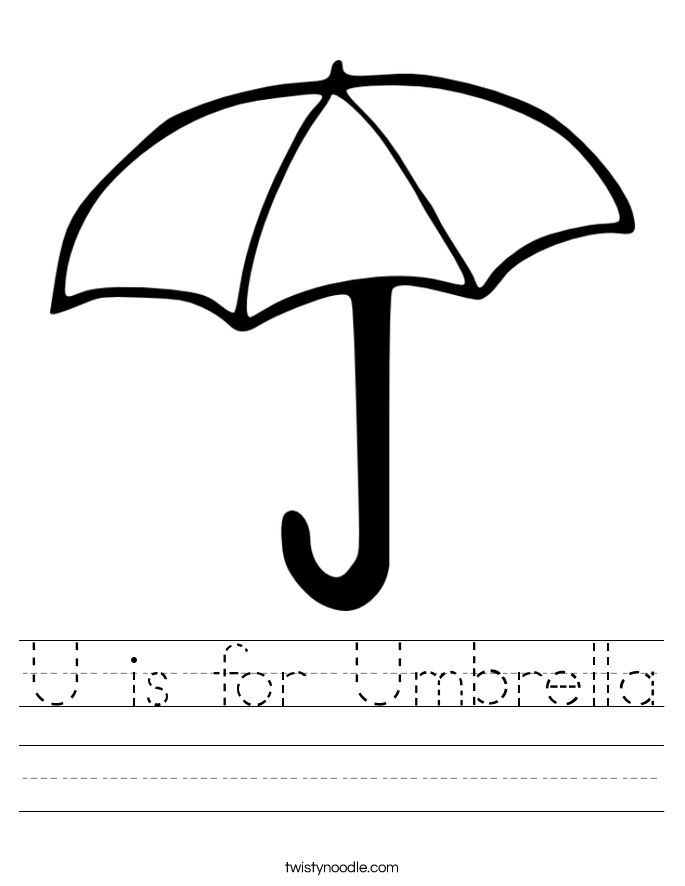 U is for Umbrella Worksheet