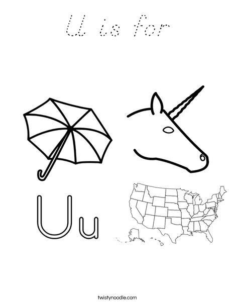 U is for Coloring Page