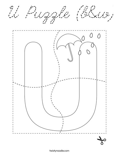 U Puzzle (b&w) Coloring Page