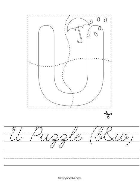 U Puzzle (b&w) Worksheet