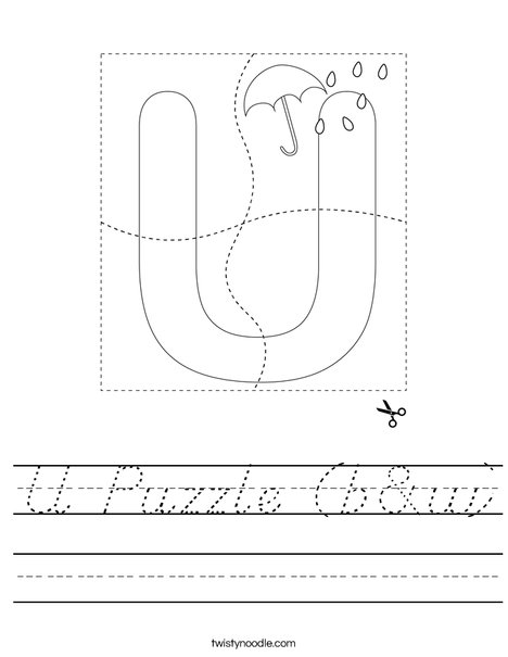 U Puzzle (b&w) Worksheet