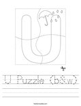 U Puzzle (b&w) Worksheet