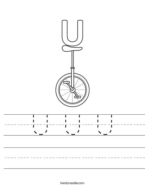 U Unicycle Worksheet