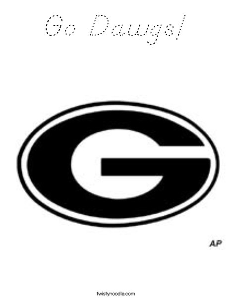 UGA G logo Coloring Page