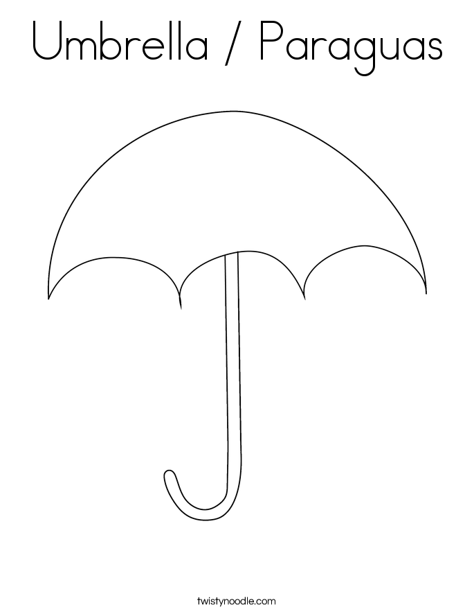 Umbrella / Paraguas Coloring Page
