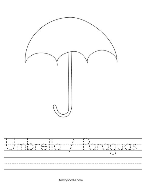 umbrella paraguas worksheet twisty noodle