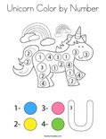 Unicorn Color by Number Coloring Page
