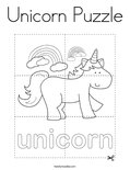 Unicorn Puzzle Coloring Page
