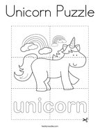 Unicorn Puzzle Coloring Page