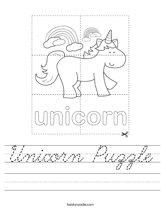 Unicorn Puzzle Worksheet