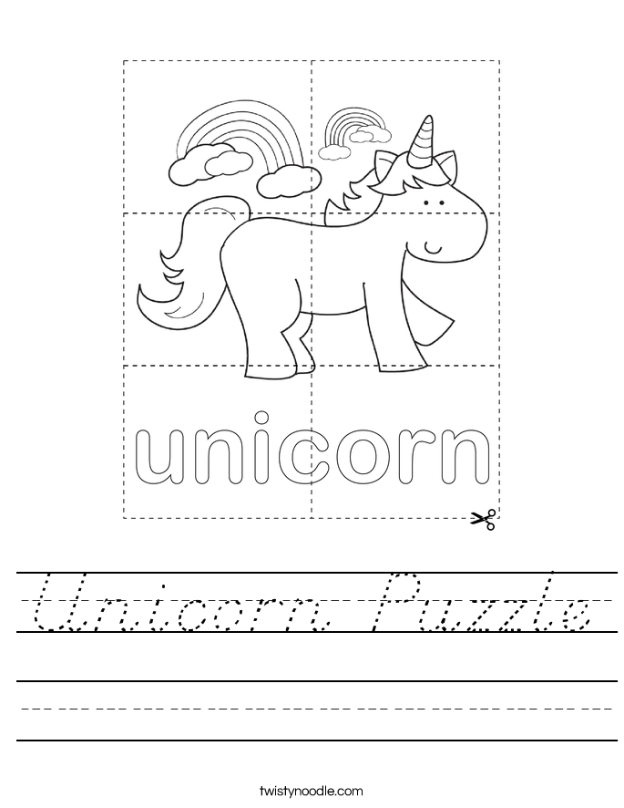 Unicorn Puzzle Worksheet