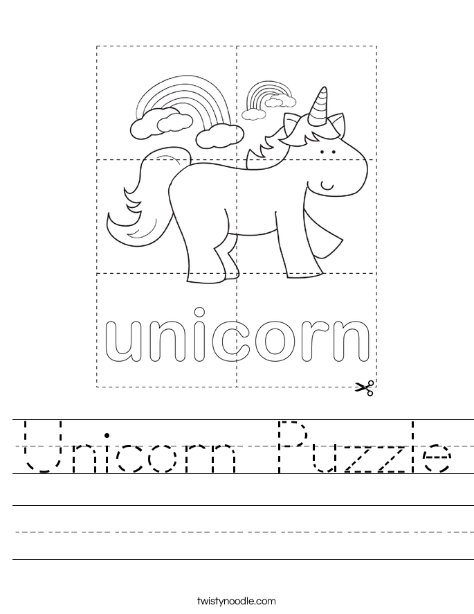 Unicorn Puzzle Worksheet