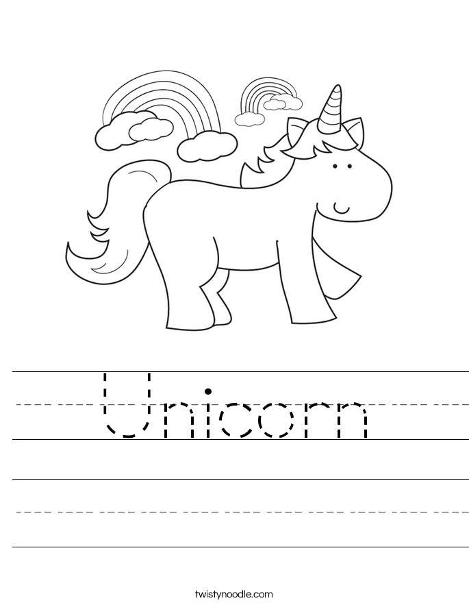 Unicorn Worksheet Twisty Noodle Unicorn Preschool Activities Binder 