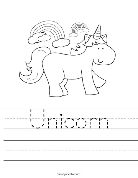 Unicorn Worksheet Twisty Noodle