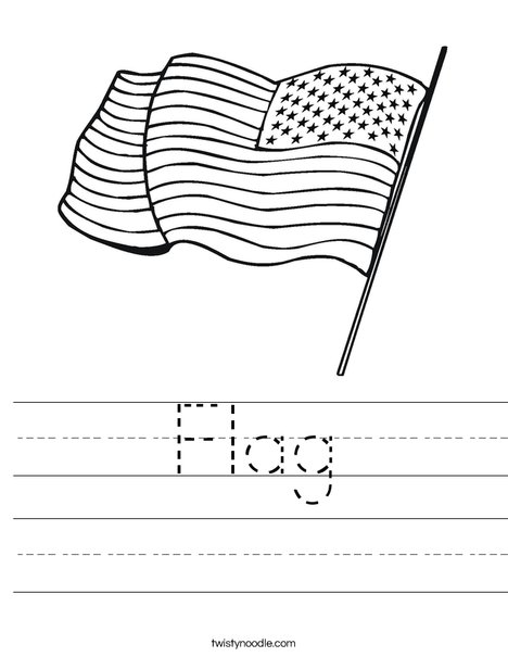 United States of America Flag Worksheet