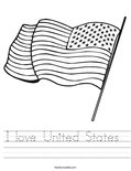 I love United States  Worksheet